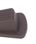 Close-up of brown TPR door stop from 10 Pack TPR Wedge Door Stops for Home Office Durable No Punching Design Flexible Rubber for Carpet Tile Wood Floors Reduces Collision Noise and Ground Damage on Slick Surfaces.