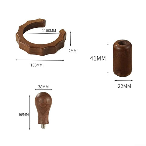 Solid Wood Anti Scald Guard For GemiLai 3145 Brew Head And 3006 Steam Knob with dimensions, easy install kitchen accessory