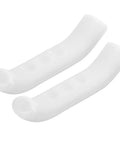 White anti slip silicone bike brake grips with waterproof lever covers, soft shock absorbing handle grips for cycling, easy to install.