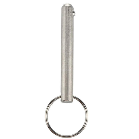 Large 316 stainless steel quick-release pin with ring for Bimini tops; 3/8 in dia, 2.4 in usable length