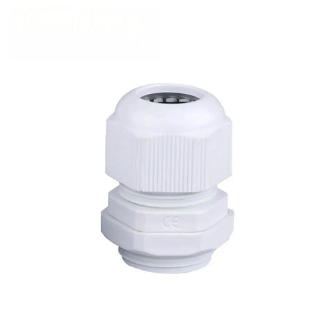 All Weather Nylon Cable Gland Kit 50 Pcs for Rugged Wire Fixing Waterproof Seals Secure Panel Mount Adjustable Strain Relief Threaded Lock Nut Design Versatile Electrical Glands for Indoor Outdoor Use shown in white