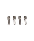 Four stainless steel spline components for 1/10 scale RC crawlers, compatible with Two Pack Stainless Steel M4 RC Drive Shaft, rust resistant.