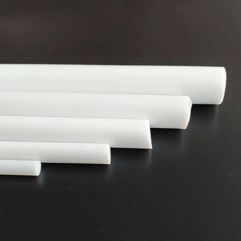 PTFE F4 Round Rod Bar, 7.87 Inch Long, 12mm Diameter, High Temp Teflon Grade Rod For DIY Projects on black background