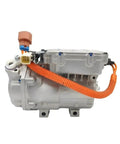 Top Shelf Electric AC Compressor For BYD E5 And Song EV Rides, Straight Shot OEM Swap SAEA8103020A, side view with wiring.