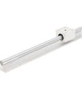 Two Piece 300mm CNC Linear Rail Guide With SBR Slide Block Set For Heavy Duty Stable Motion Shaft Guideway Easy Install With Five Mounting Holes For CNC Parts And Router Setup, 300mm aluminum rail