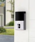 High End Oil Rubbed Bronze Touchscreen Deadbolt With Zwave Smart Home Link And Keyless Entry Crafted From Solid Brass For Bulletproof Single Cylinder Defense That Hits Different And Runs Crisp Through Phone Or Traditional Key mounted on a white door.