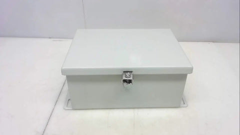R3 Industrial Control Panel Enclosure Model 806Chnf gray heavy-duty metal cabinet for electrical systems, front view.
