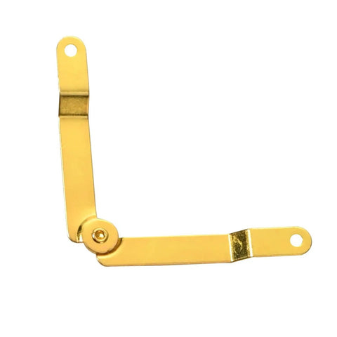 2Pcs Jewelry Box Lid Support Hinges Set Metal Cover Hinges with Folding Positioning Tripod Design in gold color