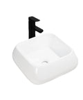 USZWBY Vessel Sinks Modern Minimalist Creative Sink Home Art Above Counter Basin Balcony Bathroom Ceramic Wash Bathroom Bowl Sink with black faucet.