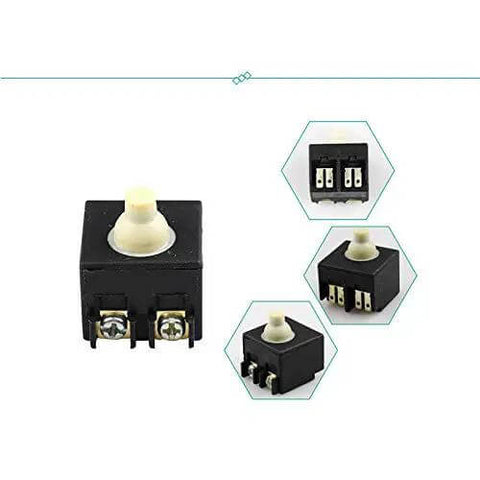 Beefed Up Heavy Duty Universal Replacement Switch For Angle Grinders And Polishers, Auto Reset Design shown in multiple angles