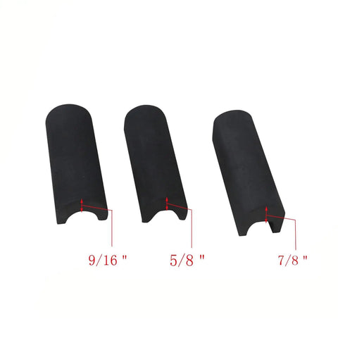 Three EVA foam inserts for Neoprene Comb Raising Sleeve Slip-On Cheek Rest Kit, sizes 9/16", 5/8", and 7/8"
