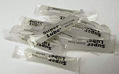 10 Pack Multi Purpose Synthetic Grease With PTFE Dielectric Lubricant, USDA Approved Food Grade Safe, 1 ml tubes on display.