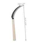 Serrated Garden Sickle With Wooden Handle For Easy Weeding And Harvesting In Small Gardens, lightweight tool with sharp blades.