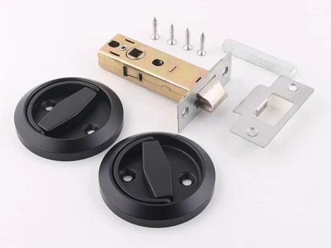 Hidden Recessed Cup Cabinet Locks And Drawer Handles, 304 Stainless Steel, Black Finish, Keyless Hardware Components