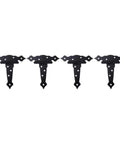 Four Pack Heavy Duty T Format Door Hinges Built Like A Tank For Shed Or Barn Gates Rock Solid Matte Finish viewed from the front