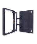 Slick Hassle Free Tile Ready Access Panel With Concealed Touch Latch For Drywall Plumbing And Utility Openings Solid Galvanized Steel Build with open panel view.