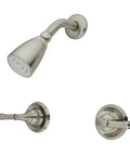 Magellan Wall Mount Shower Faucet Brushed Nickel With Two-Handle Operation Brass And ABS Construction 2-3/8 Inch Shower Head