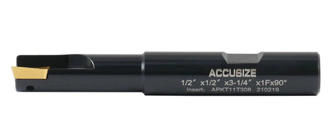 Half Inch 90 Degree Square Shoulder End Mill With Indexable Carbide Insert System And Ten APKT11T308 Inserts, Half Inch Shank