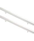 Heavy Hitter Wall Mounted Stair Handrail Built Tough From Rust Proof Stainless Steel With A Sleek Silver Finish, angled view