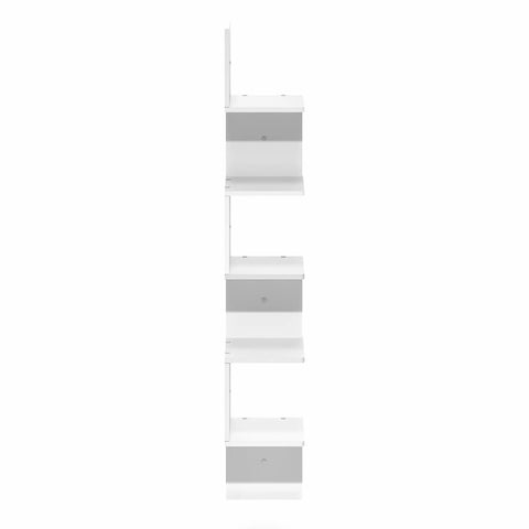 Corner Wall Shelves 5-Tier S-Shape Floating Rack In White, Space-Saving Corner Display Shelf For Bathroom, Bedroom, Living Room, Easy Assembly, Modern Wall Mount Shelf For Books, Decor, And Small Items, white particle board