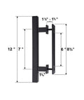 Heavy Duty 12 Inch Sliding Barn Door Handle Set In Brushed Nickel Flush Pull Handles For Interior Doors Durable Stainless Steel Construction Rust Resistant 2 Piece Kit Easy Install For Doors 1.375 To 1.75 Inch Thick, side view.