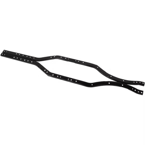 Beefy One Tenth Scale RC Car Chassis Frame Kit For SCX10 90046 90047 6x6 showing black steel rails from top angle.