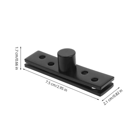 Matte black Stainless Steel Hidden Pivot Door Hinge with 360 Degree Rotation Concealed Center Shaft, small size, front view