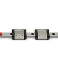 350mm MGN12 Linear Rail Guide with Dual MGN12C Carriage Blocks, red stoppers, 4 M3 threaded holes, for 3D printers and CNC machines