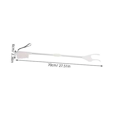 Long Reach Grabber Tool For Seniors 28 Inch Portable Reacher With Non Slip Grip And Stainless Steel Claw Ideal For Kitchen Balcony Home Care Travel. White, 70cm length.