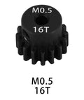 Close-up of a 16T pinion from 0.5M Pinion Gear Set For 1 By 24 And 1 By 28 RC Cars And Trucks 2Mm Shaft Hardened Steel Durable Reusable
