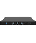 Plug And Play Ready Heavy Duty 1U Rackmount Firewall Rig Built Tough With Intel Core I3 N300 Engine And 8X 2.5GbE Lan Ports rear view.