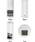 Top Shelf Professional Grade Electric Coffee Tamper for 58mm Commercial Espresso Machine, shown from front, back, side, and top angles.