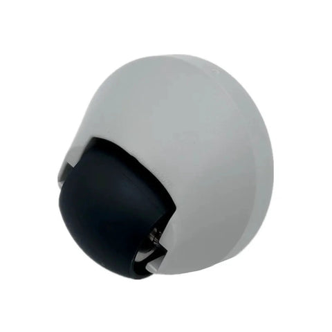 Front view of white omni-directional caster wheel with black hub for Roborock robot vacuum