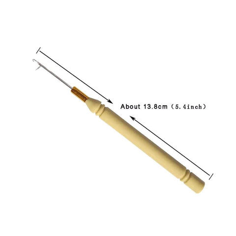 Six Pack Pulling Hook Crochet Needle Set For Hair Extensions, Latch Hook Tools For Silicone Link Rings, Beads, Feathers And Loops, Perfect Crafting Kit For Weaving And Attachment Projects, 13.8cm plastic handle