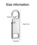 Heavy Duty Luggage Zipper Pulls Replacement Four Pack Universal Zipper Pulls for Backpacks, Suitcases and Bags, size details.