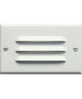 White Four Point Five Inch LED Step Light With Horizontal Louver For Hallway And Stairs, 120V Indoor Wall Mount, Captive Screws