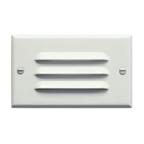 White Four Point Five Inch LED Step Light With Horizontal Louver For Hallway And Stairs, 120V Indoor Wall Mount, Captive Screws