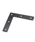 60mm L Shape Black Corner Brace Bracket Set For Frames And Furniture Joints, Flat Mending Plates With Pre Drilled Holes, Anti Rust Coated Metal.