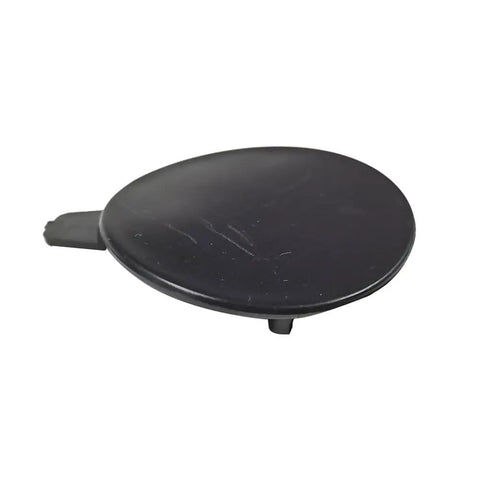 Slick Front Bumper Tow Hook Cover Towing Eye Cap Drop In Replacement Unpainted Aftermarket Hardware Tight Fit For Tesla Model Y 2021 2022, black round cover