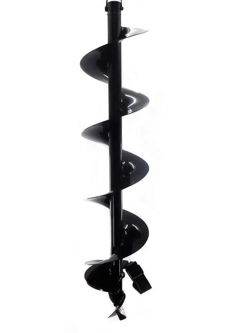 8 Inch Post Hole Auger Bit With Power Head Attachment For Gas Post Hole Digger Great For Digging Electric Fence Posts Signs And Planting Through Tough Dirt And Rock Made In The USA, welded steel auger.