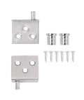 Easy Install Stainless Steel Hidden Right Angle Hinge For Cupboard And Cabinet Doors Rotatable With Screws Includes 2 Pack Of Hardware Fittings In Silver Finish 35 By 32.5 Mm displayed with screws and fittings