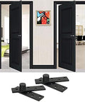 Heavy Duty 3 Inch Pivot Door Hinge Set With 360 Degree Rotation Offset Axis Concealed Hinges Up Down Shaft Stainless Steel Black Finish Pack Of 2 Ideal For High Traffic Homes And Offices installed on doors