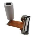 Straight Up 2 Inch Thermal Printer Mechanism Plug and Play 58mm Print Head with thermal paper roll and copper connector.