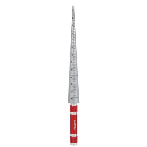 Stainless Steel Conical Bore Gauge For Precise Hole Inspection with aperture ruler and taper gauge, full round diameter scale.