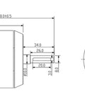 Technical diagram of Offroad 6374 Electric Skateboard Motor 3500W 190KV BLDC Outrunner with dimensions and mounting details.