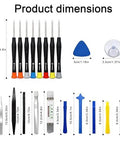 Dimensions of 25 In 1 Electronics Repair Kit With Precision Screwdriver Set for iPhone Laptop Tablet Watch and Gaming Console.