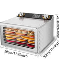 Six Tray Food Dehydrator Machine Harnessing Four Hundred Watt Power And Reliable Thermostat For Fast Fruit Vegetable Meat Jerky And Pet Treat Preservation Easy As Pie And Essentially Zero Drama with sliced apples inside.