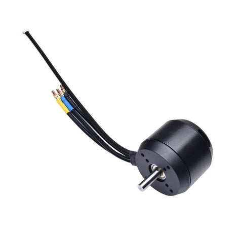 Beast Mode Brushless Dc Motor For Electric Skateboards Replace Ev T6355 6374 6384 Belt Drive Electric Skateboard 2450 Watts 24V 48V Drone Premium Upgrade Kit, black motor with wires.