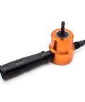 Supercharged Double Head Metal Sheet Cutter 6mm Electric Drill Attachment Nibbler For Steel Plate Punching Scissors with orange body
