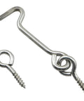 Galvanized Aircraft Cabin Door Latch Set 10 Pcs With 2 Inch Hooks And 24 Mm Mounting Screws For Cabinets Gardens Sliding Barn Doors Window Stay Rod Windproof Lock Durable Zinc Coated Hardware, showing hook and eye design with screws.